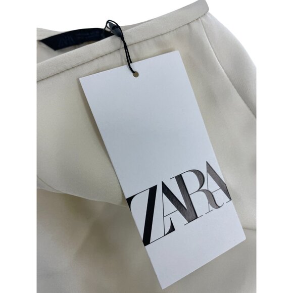 Zara Womens Satin Midi Skirt XL Ivory Zw Collection Back slit 2396/925 NWT - Picture 7 of 16